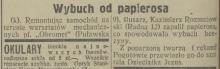 Wybuch od papierosa, 1927