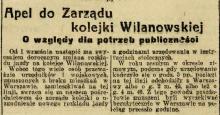 Względy dla potrzeb, 1927