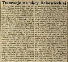 Tramwaj na Rakowieckiej, 1927