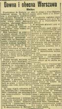 Dawna i obecna Warszawa, 1927