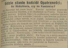 Gdzie kościół Opatrzności? 1927