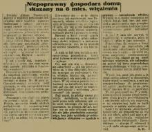 Abram Pasamonk, gospodarz domu Czerniakowska 48 skazany za budowę bez pozwolenia. 1929