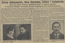 Zimińska, kolarz i katastrofa, 1929