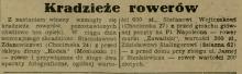Kradzieże rowerów, 1929