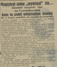 Magistrat przerzucił obowiązek oczyszczenia kanału na właścicieli. 1929.