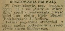 Wypadek na budowie. Sadyba. 1929.