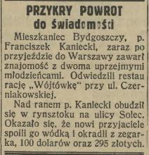 Powrót do świadomości, 1929
