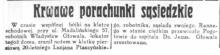 Porachunki sąsiedzkie, 1929
