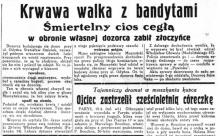 Śmiertelny cios cegłą, 1930