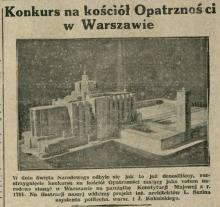 Konkurs na kościół, 1930