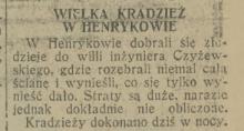 Wielka kradzież, 1930