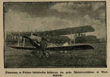 Pierwsza w Polsce taksówka lotnicza. 1930.