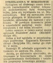 Strzelanina na Madalińskiego. 1930.