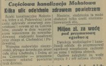 Częściowa kanalizacja, 1930