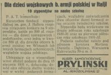 10 stypendjów, 1930