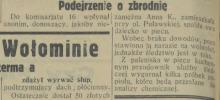 Podejrzenie o zbrodnię, 1931