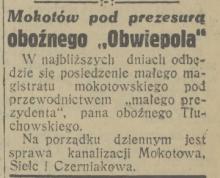 Mokotów pod prezesurą, 1931