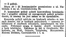 Przeniesienie komisarjatu, 1931