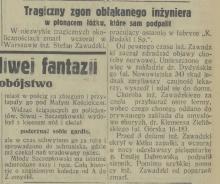 Tragiczny zgon, 1931