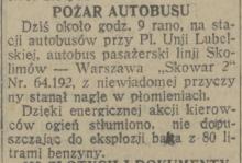 Pożar autobusu, 1931