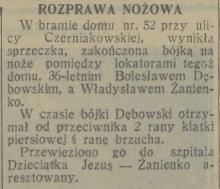 Rozprawa nożowa, 1931