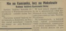 Nie na Kamionku, 1931