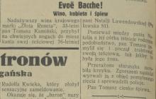 Wino, kobieta i śpiew, 1931