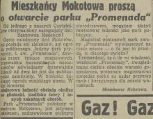 Mieszkańcy proszą o park, 1931