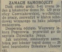 Zamach samobójczy, 1931