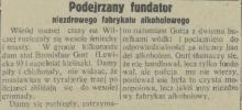 Podejrzany fundator, 1931