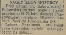 Zgon dozorcy, 1931