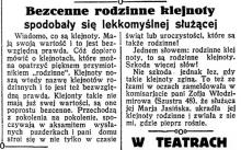 Bezcenne klejnoty, 1931