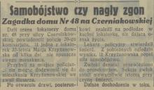 Samobójstwo czy zgon, 1931