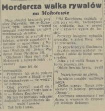 Mordercza walka rywalów, 1931