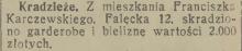 Garderoba i bielizna, 1931