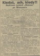 Bez metra jak na wsi, 1931