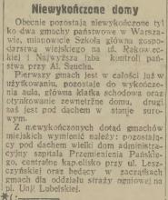 Niewykończone SGGW, 1932