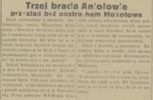 Bracia Aniołowie, 1933