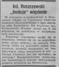 Inżynier w więzieniu opracowuje plany więzienia. 1933