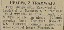Upadek z tramwaju, 1933