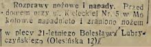Nożem w plecy, 1933