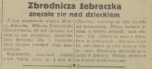 Zbrodnicza żebraczka, 1933