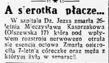A sierotka płacze, 1933