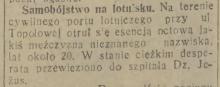 Samobójstwo na lotnisku, 1933