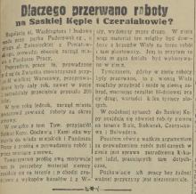 Przerwano roboty, 1933