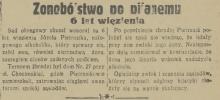Żonobójstwo po pijanemu, 1933