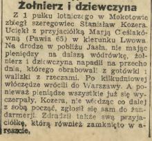 Żołnierz i dziewczyna, 1934