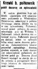 Krewki pułkownik, 1934