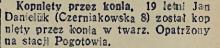 Kopnięty przez konia, 1934