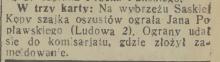 W trzy karty, 1934